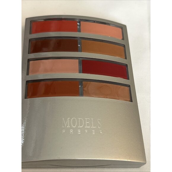Models Prefer palette w/ 2 Blush 6Eyeshadow 8 cream lipsticks #4 coral-red shade - Picture 3 of 14